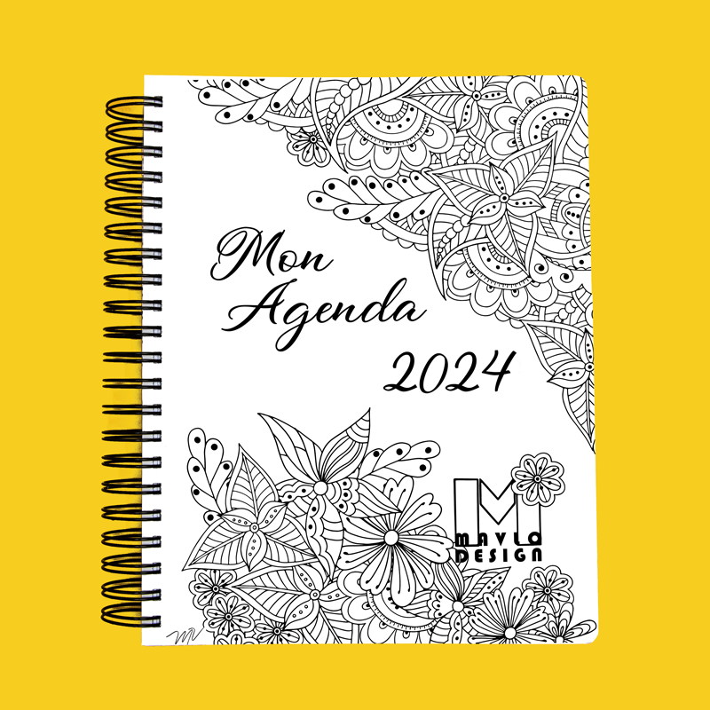 Agenda à colorier Mavlo Design 2024 (Format 8.5x11)